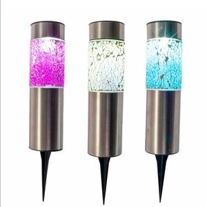 3 Pack - Solar Pathway Light- Asst Three Color